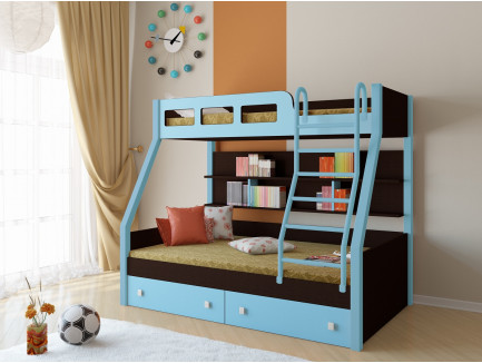 Двухъярусная кровать для мальчиков Рио, спальные места 190х80, 190х120 см